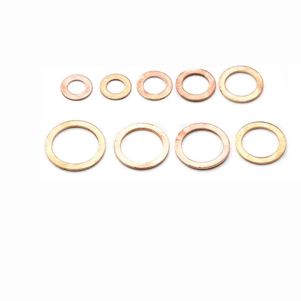 

80Pcs Copper Sump Plug Washers Solid Durable High Precision Assortment Kit Set for Car Marine Generators Machinery Hydraulic