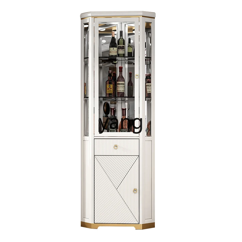 

LH All Solid Wood Corner Cabinet Living Room Fashion Corner Cabinet Light Luxury Triangle Wall Locker