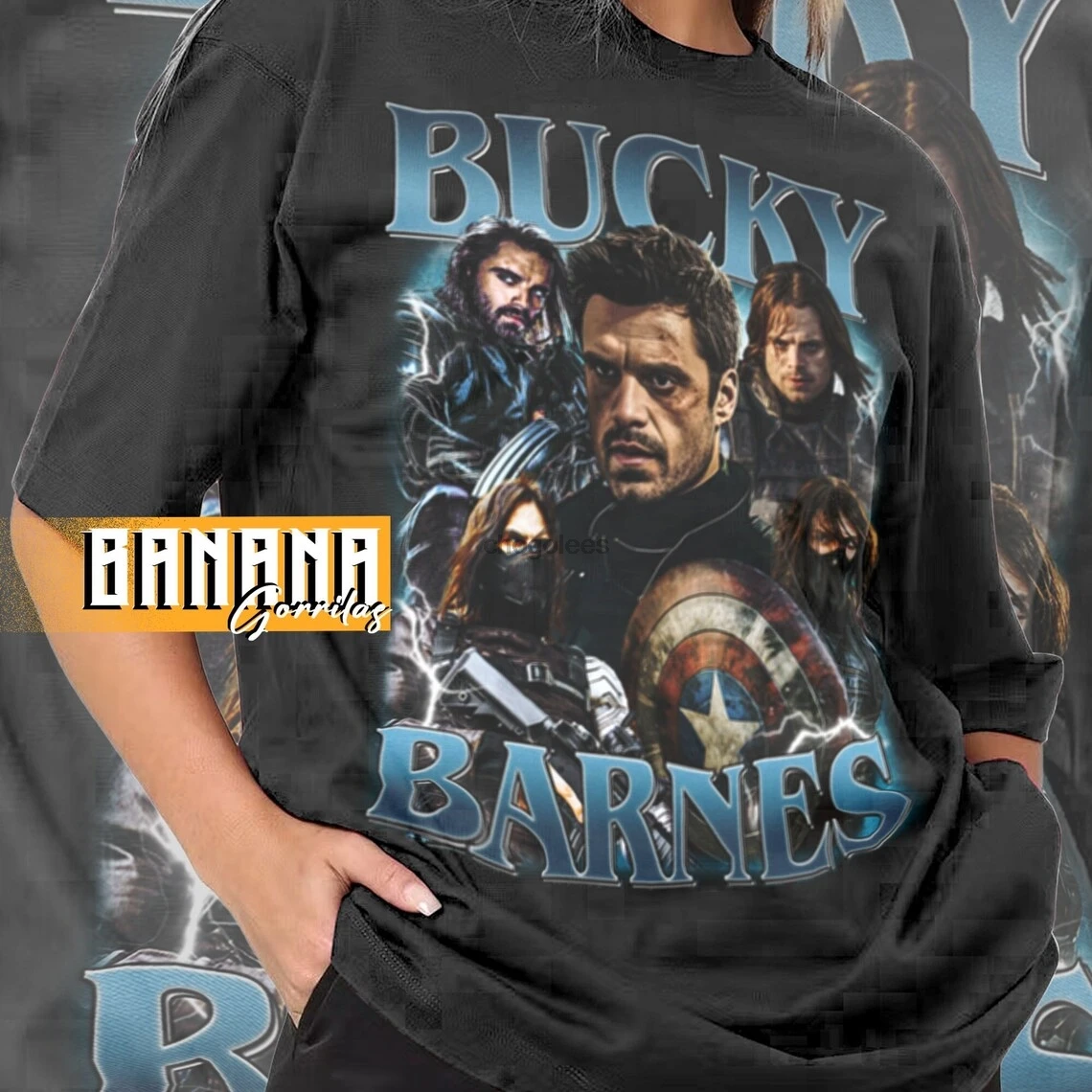 Bucky Barnes shirt Sebastian Stan t shirt Superhero movie Homage t-shirt Bucky Barnes Winter Soldier  Vintage 90's christmas gif