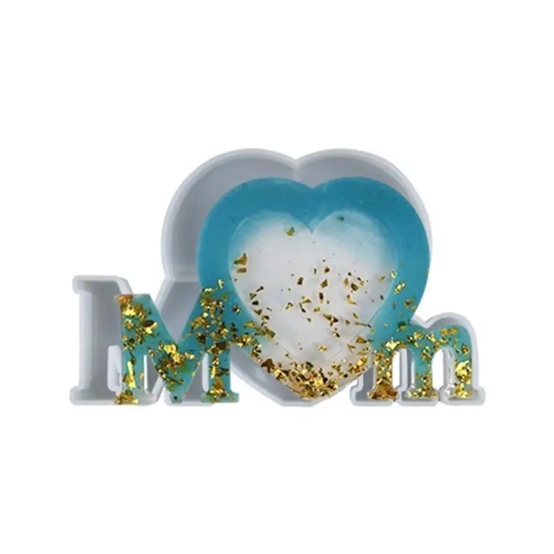 A52E Love Heart Family Photo Frame Mold for DIY Craft Resin Decorative Craft Jewelry Making Mold Silicone Mould Epoxy Casting