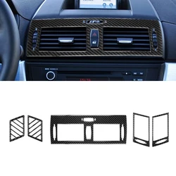 LHD For BMW X3 E83 2004 - 2010 Carbon Fiber Air Conditioning Vent Defogging Outlet Sticker Interiors Car Accessories
