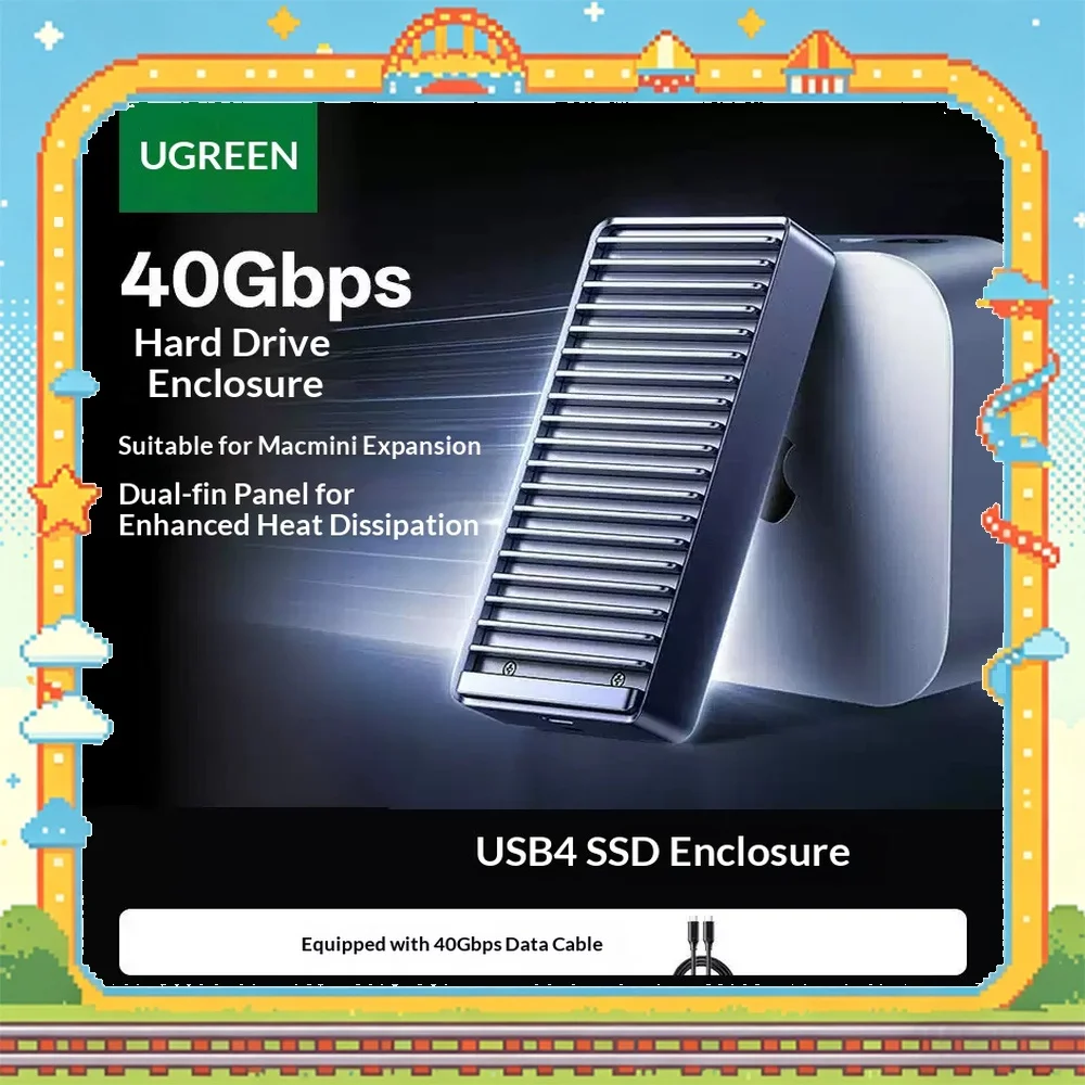 UGREEN D700 Docking Station Adapter USB4 M.2 NVMe SSD Enclosure 40Gbps Dual Fin Cooling Thunderbolt 3/4 55316