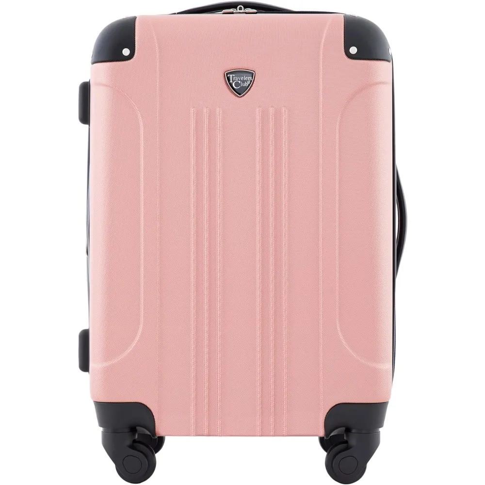 

Travelers Club Chicago Hardside Expandable Spinner Luggages, Rose Gold, 20" Carry-On