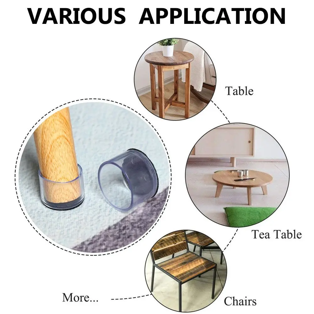 Table Round Bottom Floor Protectors Non-Slip Covers Furniture Feet Silicone Pads Chair Leg Caps