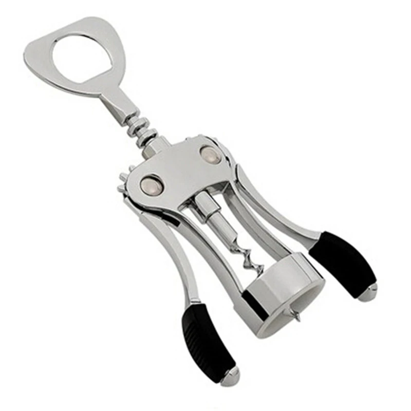 

Stainless Steel Butterfly Corkscrew Red Wine Ah-So Two-prong Puller Wing Type Cork Remover Bottle Opener Waiter's Friend