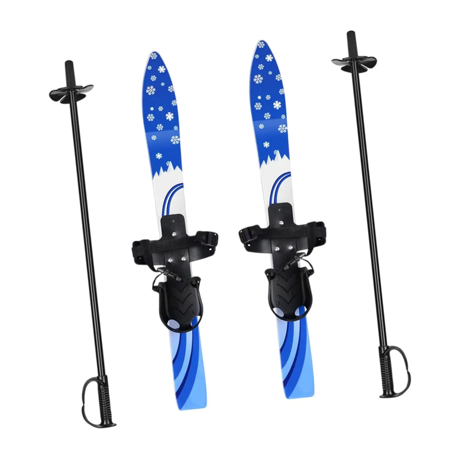 

Детские лыжи с креплениями и палками для катания на снегу, спортивные товары для мальчиков и девочек