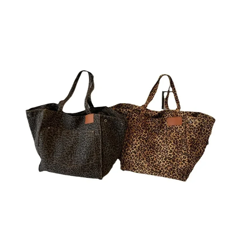 Popular  Leopard Print Women\'s Bag New Han Fan Trend Fashionable Foreign Style Simple Shoulder Bag Live Broadcast Popular Bag