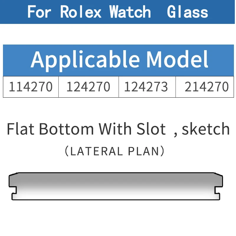 Für Rolex Saphirglas für Explorer 36/39 Hülle 114270 124270 124273 214270 116400   Mit Logo-Dichtung, kratzfeste Kristallteile