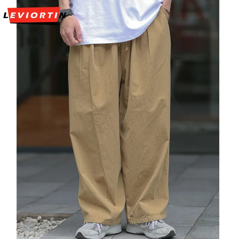 Spring/summer new Japanese retro work pants, wide and versatile, loose leg pants, cityboy casual balloon pants for men and women