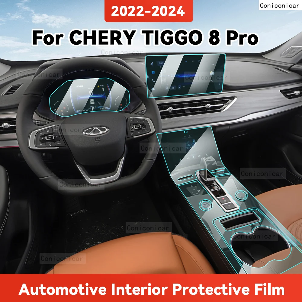 

TPU For CHERY TIGGO 8 PRO 2022-2024 Transparent Protective Film Car Interior Central Control Navigation Panel Auto Sticker