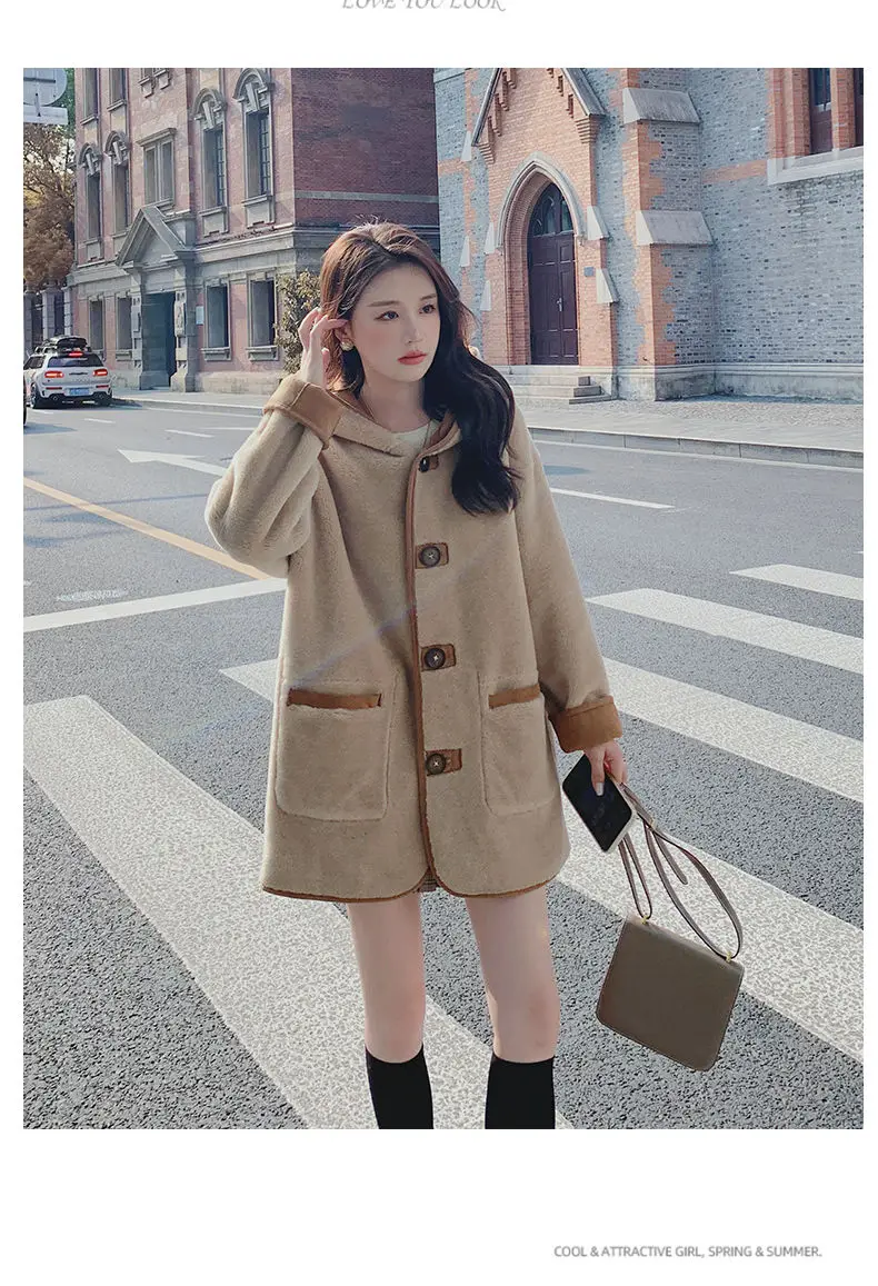 

Australian Sheepfold Fleece Lazy Wind Jacket Women'S New Style 2024 Winter Grain Lamb Wool Korean Version Plus Cotton Thickening