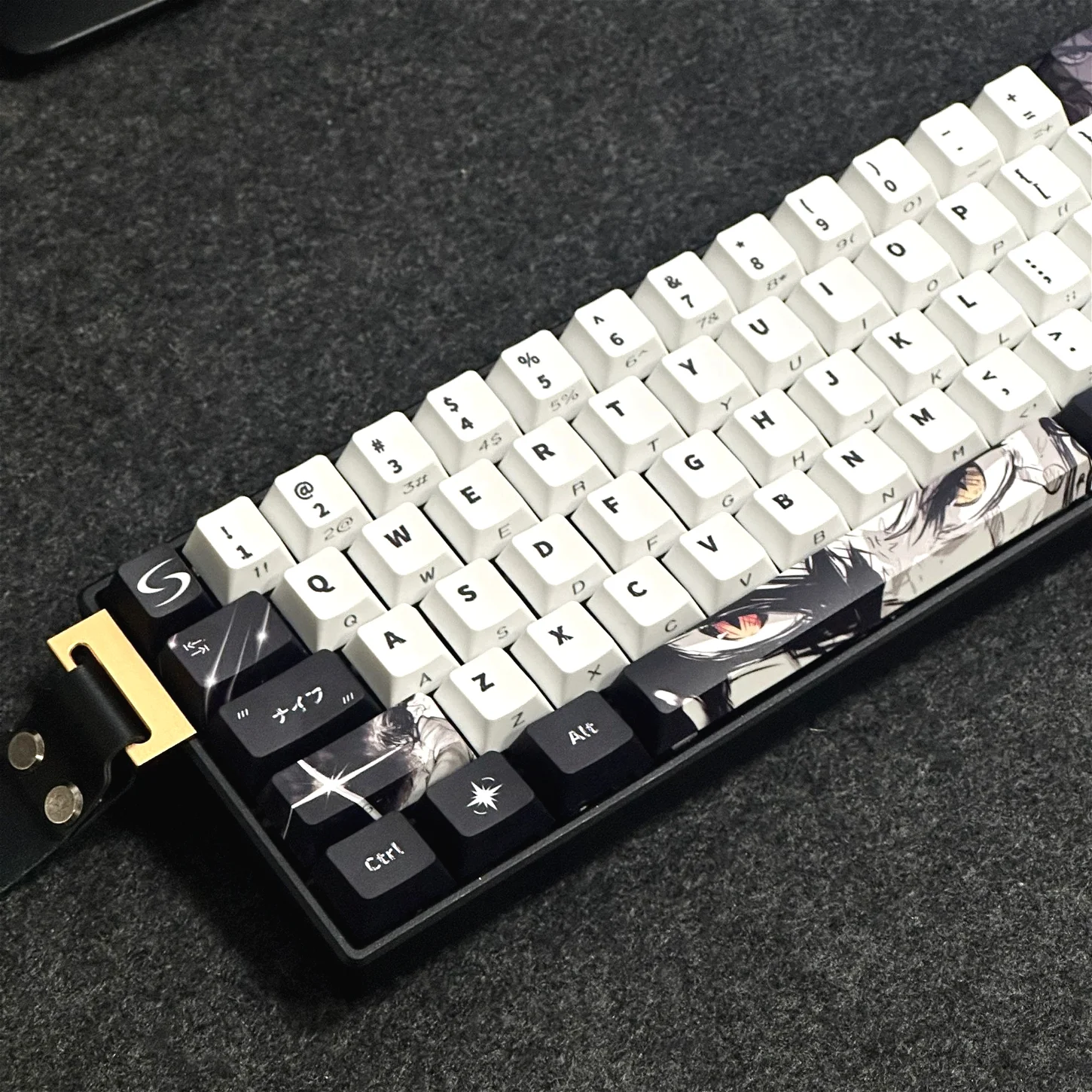 Cherry Flow Shadow Side Carving Character Transparent Keychain PBT+PC 82/100 Key DIY Personalized Key Mechanical Keyboard