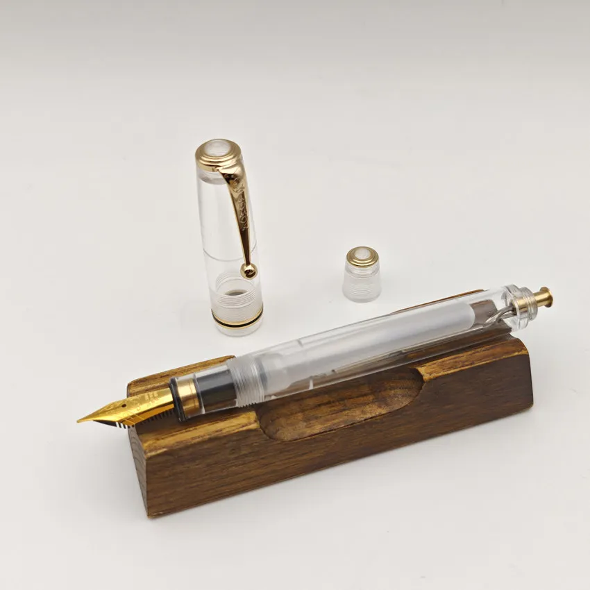 Classic ADMOK 28 Acrylic Replica Gold Star 28 Fountain Pen No.6 Schmidt Nib Water Piece Button To Ink Business Writing Pen Gift