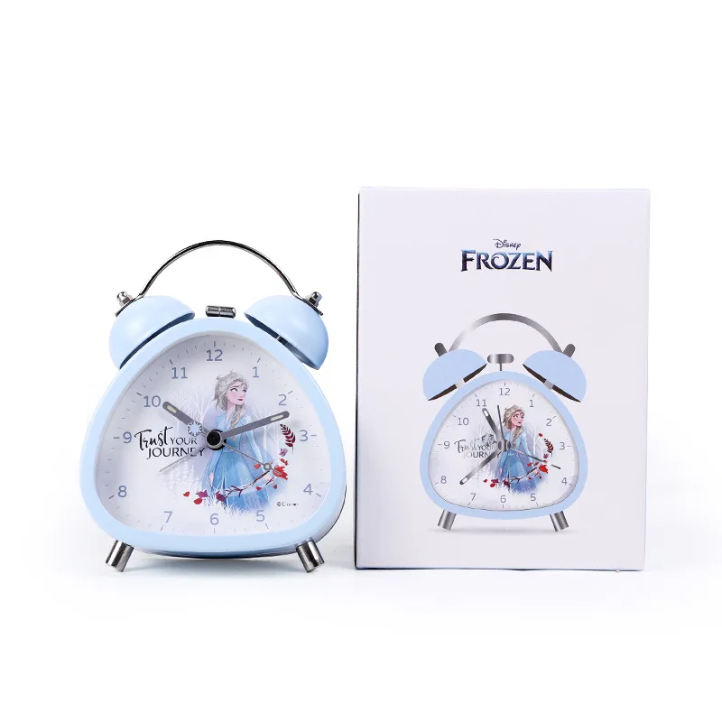 ديزني جرس المنبه الإبداعية الرجعية طالب الكرتون ميكي ماوس المعادن مضيئة مزدوجة مؤشر الجرس على مدار الساعة هدية الكريسماس