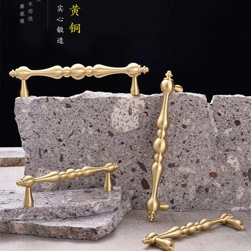 New Style Brass Handle Modern Simple Cabinet Door Gold Light Luxury Wardrobe Cabinet Shoe Cabinet Drawer Nordic Brass Handle