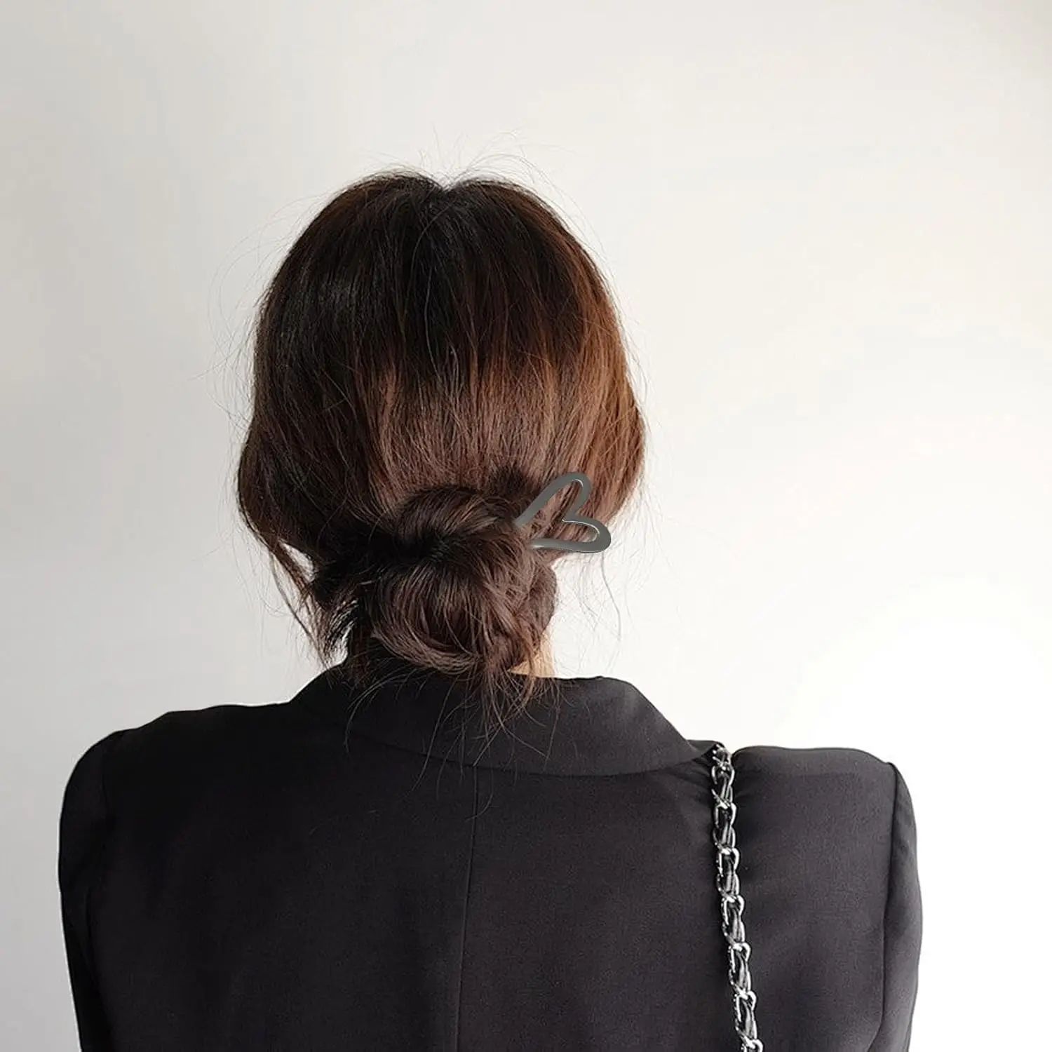 1/2 Stück Französische Vintage Metall Herz U-förmige Haarnadeln Haarstäbchen Haargabel Elegante Frisur Chignon Zubehör für Frauen Mädchen – Detail 5