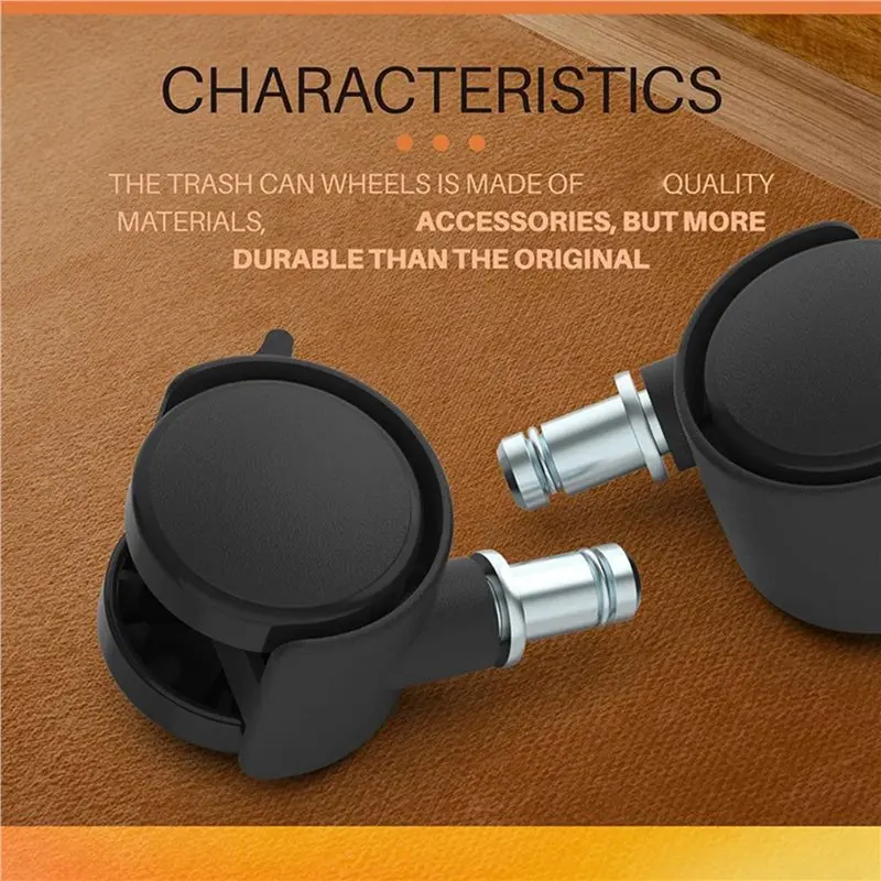 【HOUSEHOLD GOODS】Trash Can Mobile Attachable Wheels Replacement For 8 Gallon To 23 Gallon Trash Cans Stainless Garbage Can Wheel