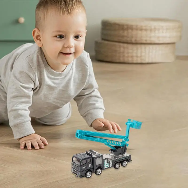 Fun Concrete Pump Truck Toy Small Fire Truck Toy Inertia Ladder Toy Friction Power Cement Pump Vehicle Toy Model For Kids