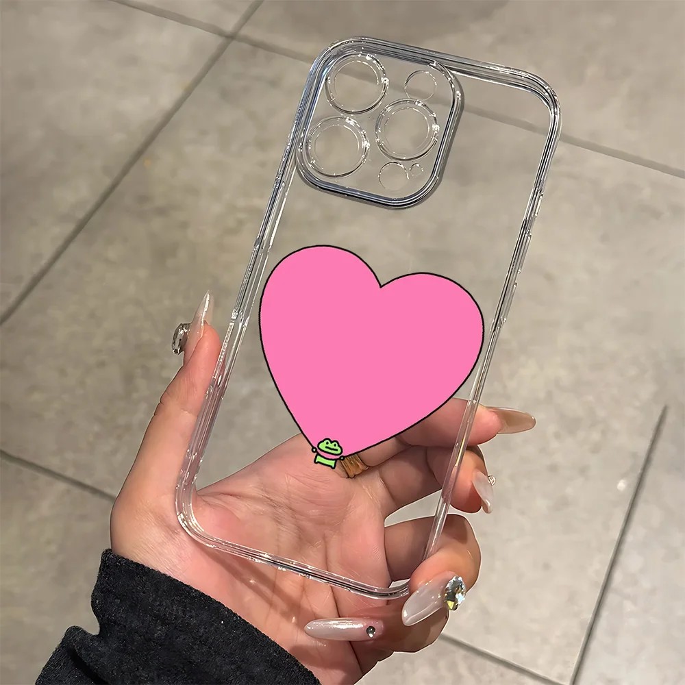 

Pink Love Frog Silicone Phone Case for IPhone 17 16 15 14 13 12 11 Pro Xs Max Air Mini 7 8 6 6s Plus SE 2020 2022 Cover