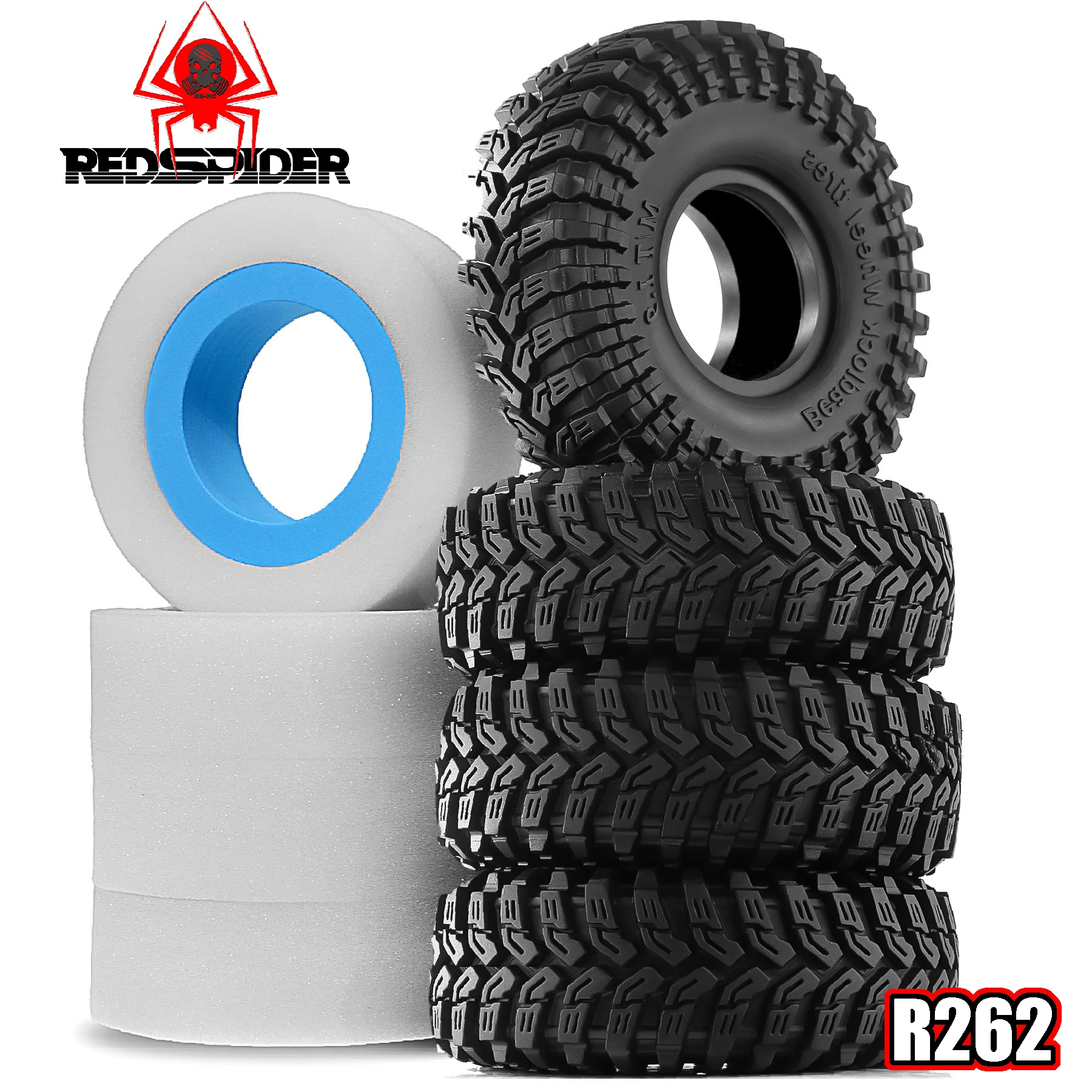 

4 шт. 1,9-дюймовые гусеничные шины + двухступенчатые вставки из пенопласта EVA — для 1/10 RC Crawler TRX4/TRX6, Axial SCX10 GEN7/8 (90046) — комплект обновления