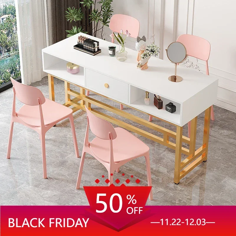 

Beauty Salon Furniture Makeup Storage Professional Nail Table Manicure Desk Hairdressing Nails Tables Manicure Moveis Furniture