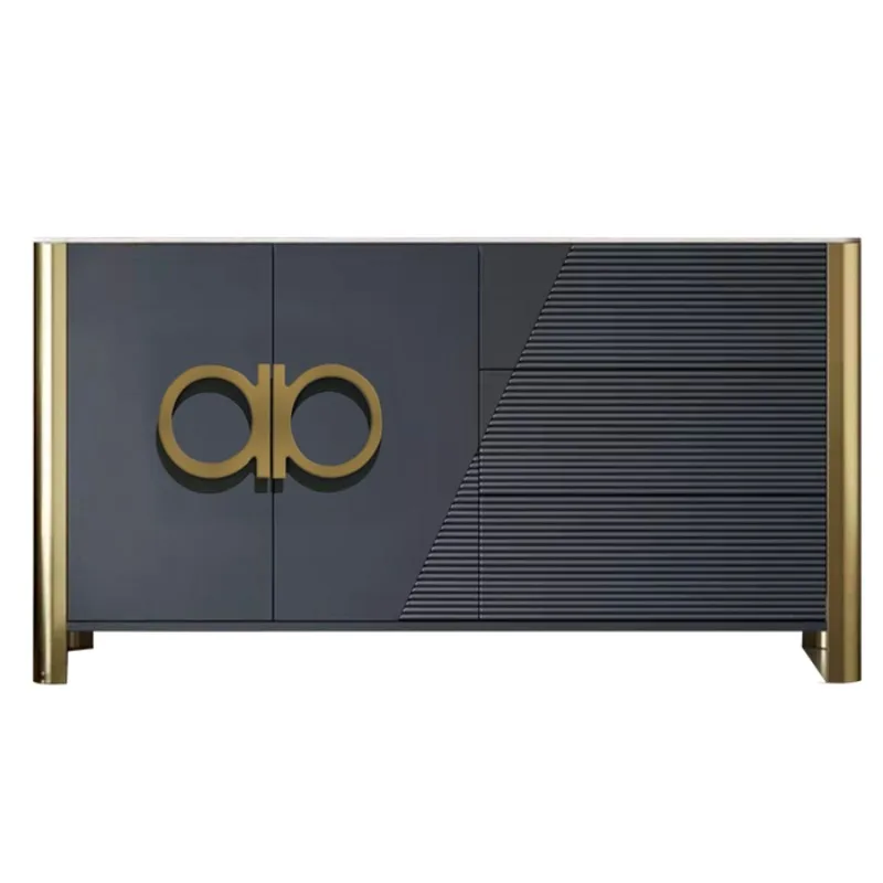 

Light luxury entrance dining side cabinet, living room partition multi-functional large-capacity foyer integrated solid wood sho