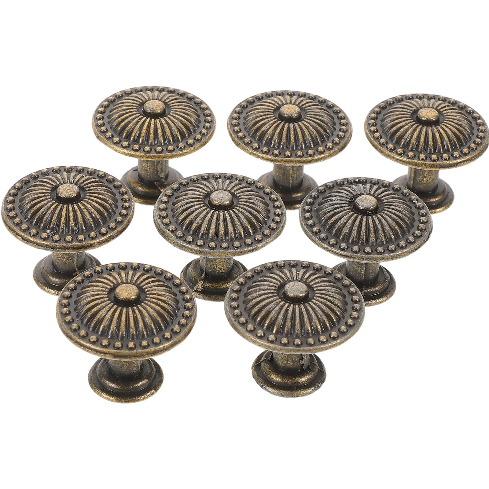 8 قطعة مقابض سبائك البرونز الرجعية خمر درج الصلبة المستديرة مقابض سحب نمط خزانة تسحب لغرفة نوم خزانة المطبخ #4