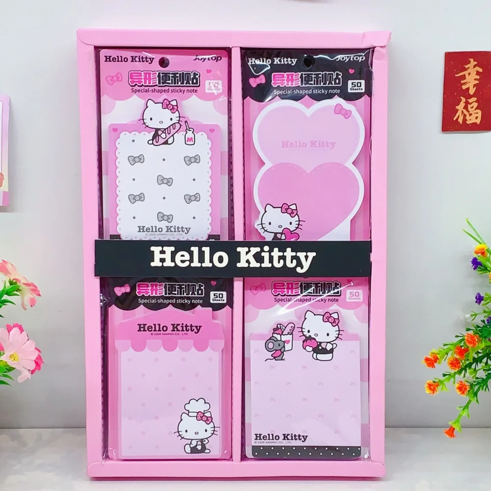 

50Pcs Genuine Sanrio Hello Kitty Sticky Notes Student Cartoon Exercise Books Index Tabs Office Notepads Girls Stationery Gifts