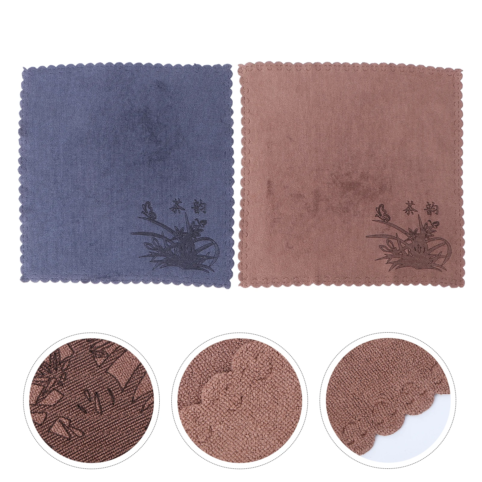

2pcs Towel Cotton Kitchen Tea Towel Napkins Absorbent Cleaning Cloth for Glassware Furniture Teahouse Accessories