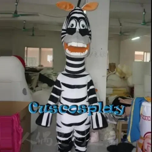 Adult Madagascar 3 Marty Zebra Cartoon Mascot Costume Christmas Fancy Dress outfit for Halloween carvinal party event customzied