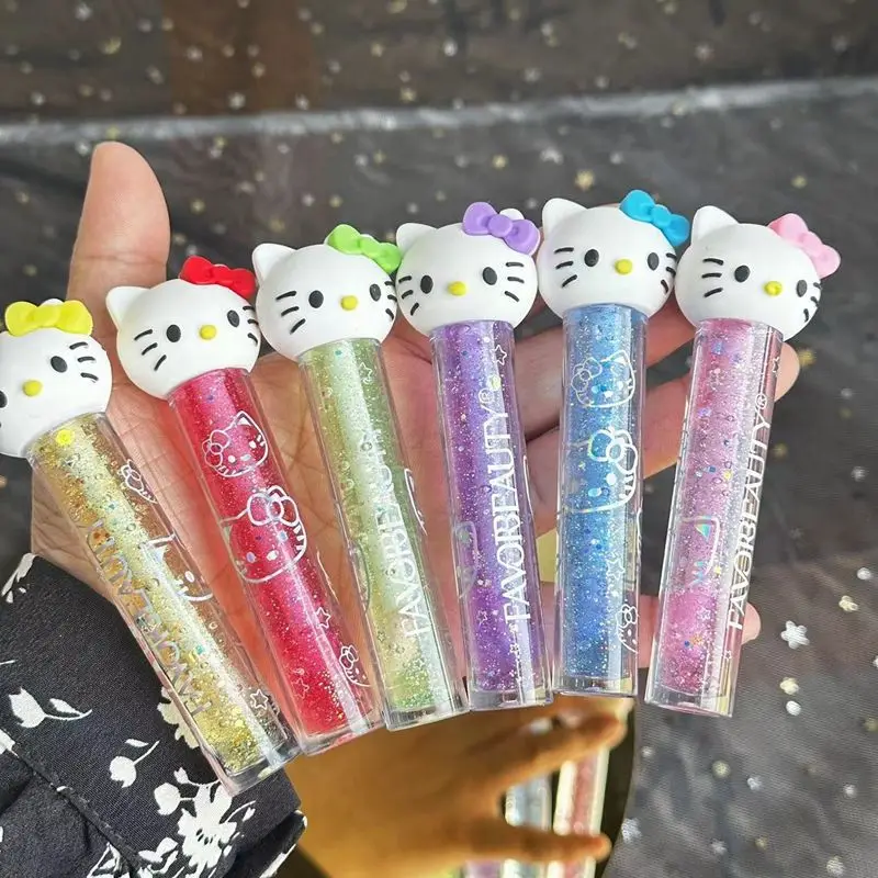 Hello Kitty Lipstick Cosmetic Kawaii Student Lip Balm Girl Student Exquisite Cartoon Creativity Daily Necessities Birthday Gift