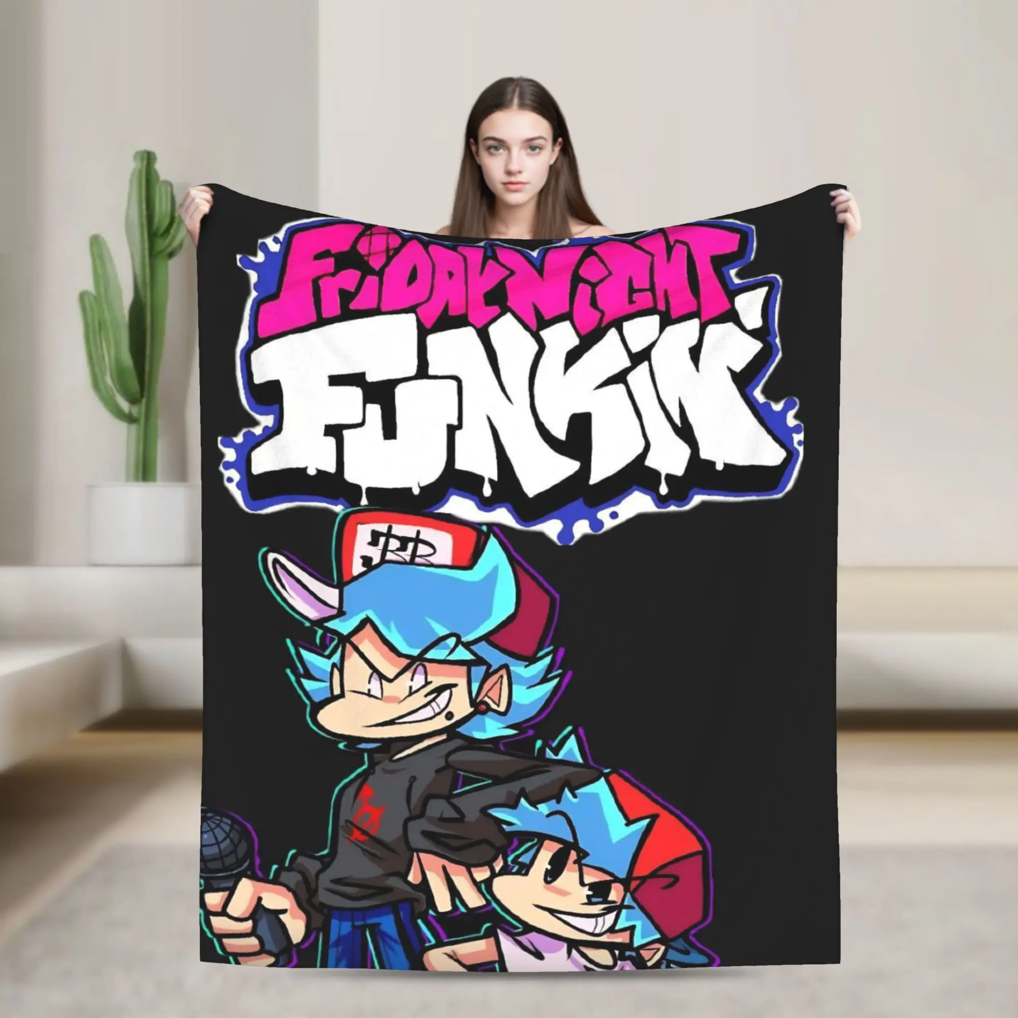 Friday Night Funkins  Plush Blanket Kids Adult  Flannel Throw Blanket For Couch Chair Warm Soft Design Bedspread Birthday Gift