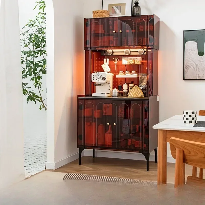 Gray square light luxury dining side cabinet, Nordic simple living room storage combination wine cabinet
