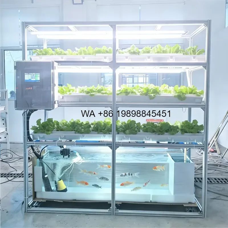 Wmwmnu Smart Automatic Hydroponics Kit Aquaponic System with Water Pump for Fish Tank Indoor Vegetable Cultivation