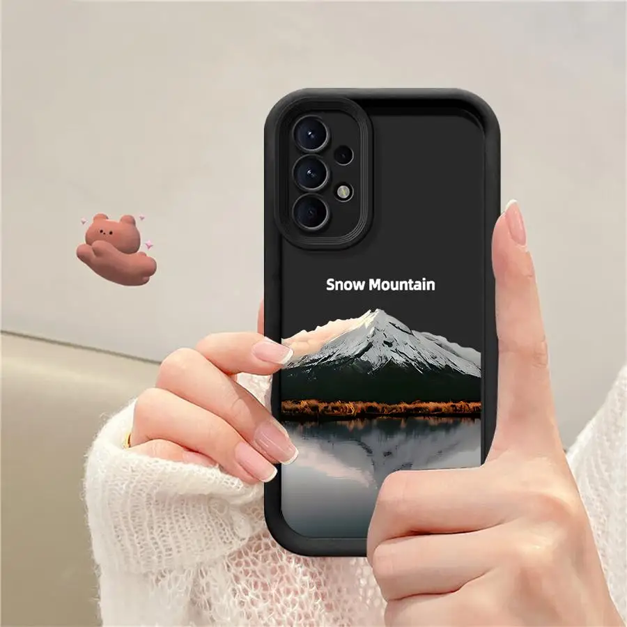 Soft Shell Phone Case for Samsung Galaxy A32 A56 A14 A33 A24 A13 A16 A23 A12 A26 A22 A36 A34 Cartoon Snow Mountain Pattern