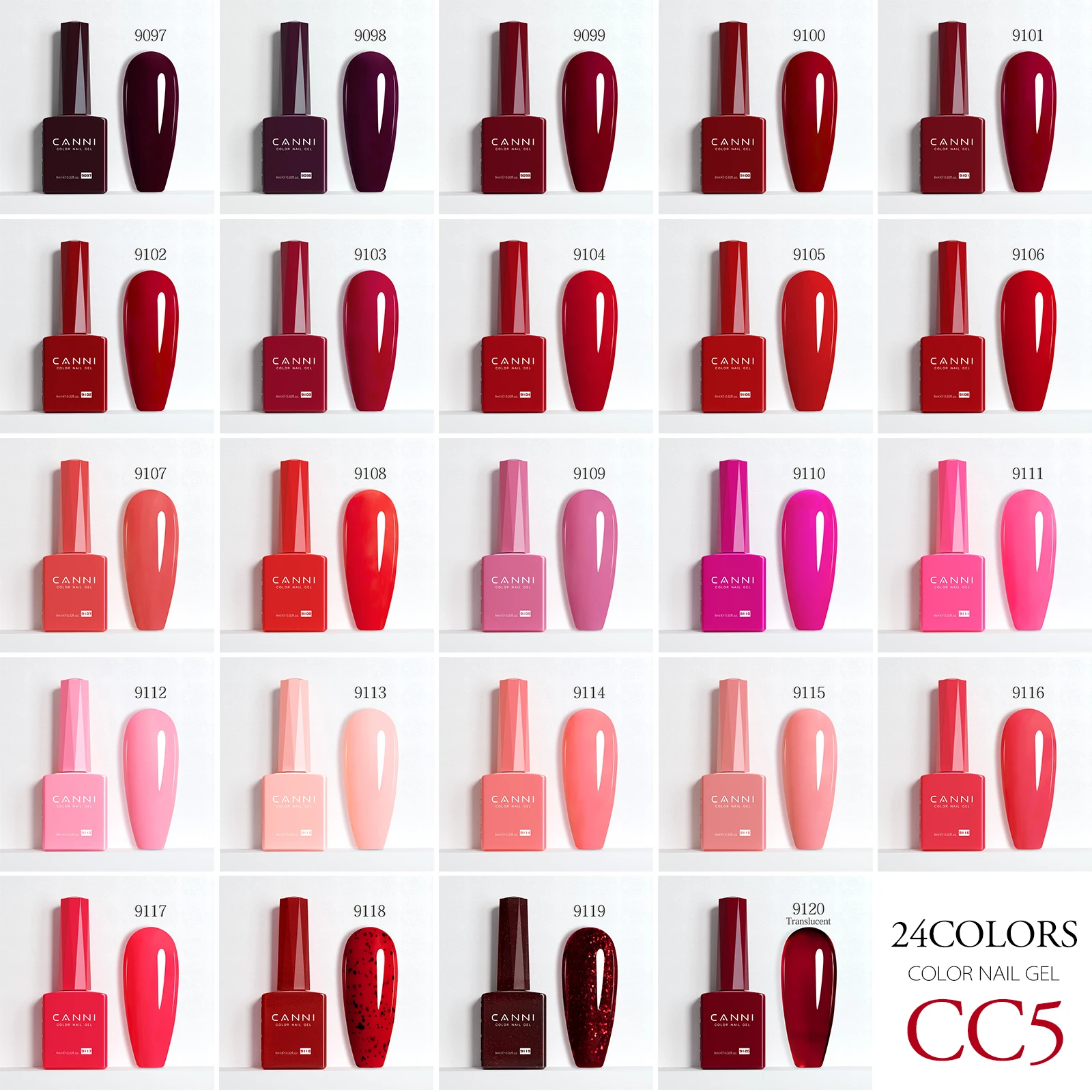 9ml CANNI Factory Hema FREE TPO FREE Nail Gel Polish Winter Nails Maillard Color Collection Semi Permanent Round Shape Brush