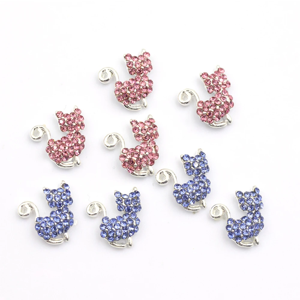 10 Uds. De aleación de diamante para decoración de uñas de gato, adorno 3D Kawaii Sparkle de lujo, adorno para uñas de gato y gatito, accesorios exquisitos para uñas DIY