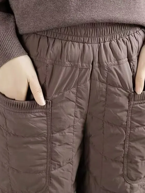 Inverno caldo nuovo arrivo colore diamante modello pantaloni di cotone Thiened sciolto casual da donna antivento artistico retrò