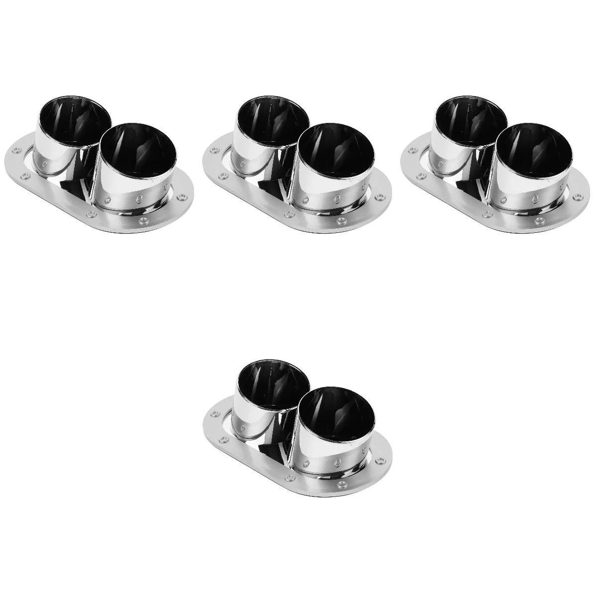 

4 Pack Anti-collision Rubber Decoration Fake Exhaust Outlet Tip Car Decorative Bumper Muffler Abs Plastic Tube