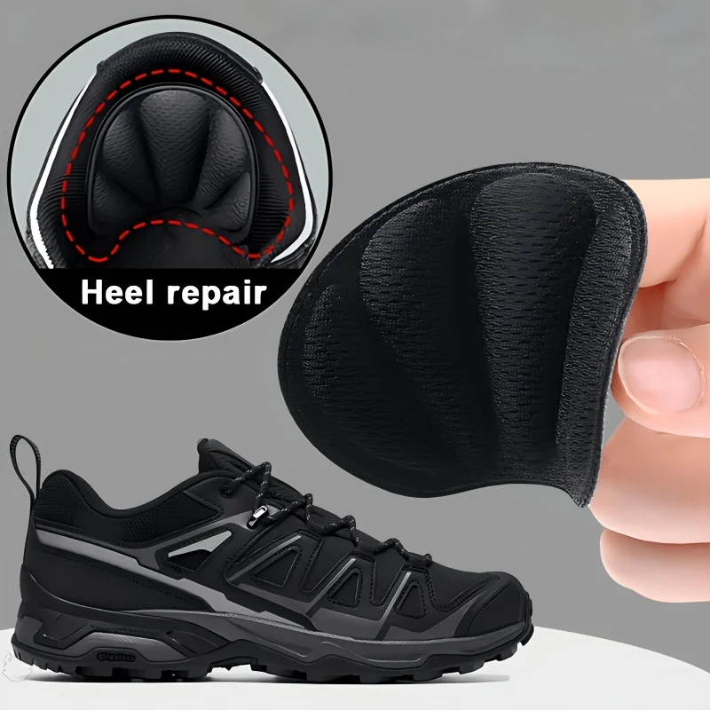 4Piece Pack Suitable for Sports Shoes, Self-Adhesive Sports Shoe Repair Patches, Heel Hole Repair Patch, Black/White Self-Adhesi