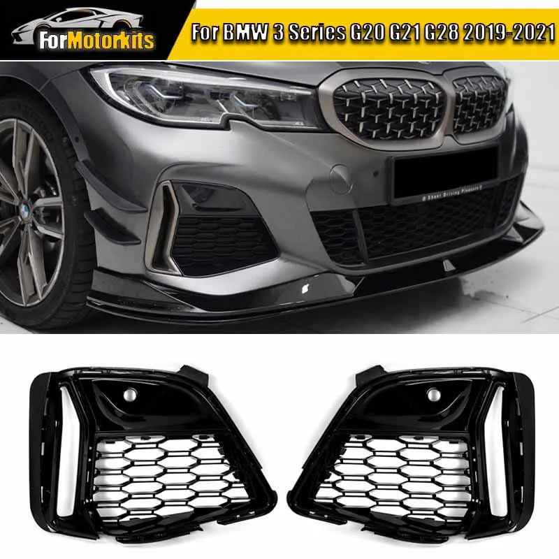 

Крышка решетки переднего противотуманного фонаря с отверстием для противотуманной фары для BMW 3 серии G20 G21 G28 330i 330e 2019 2020 2021 2022 Рамка противотуманной фары Безель