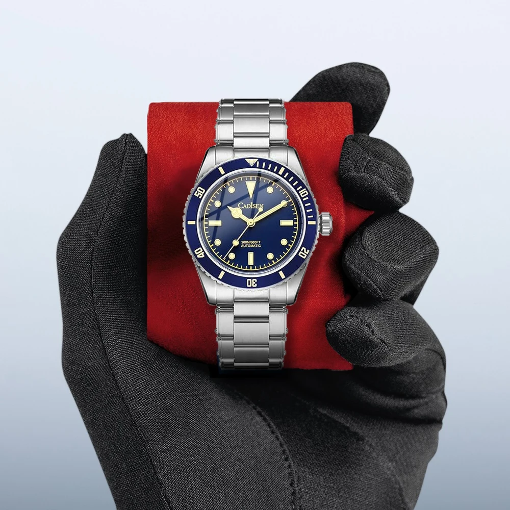 

Новые автоматические часы CADISEN NH35A, роскошные механические спортивные часы200M, водонепроницаемые, супер яркие, светящиеся, деловые часы из нержавеющей стали