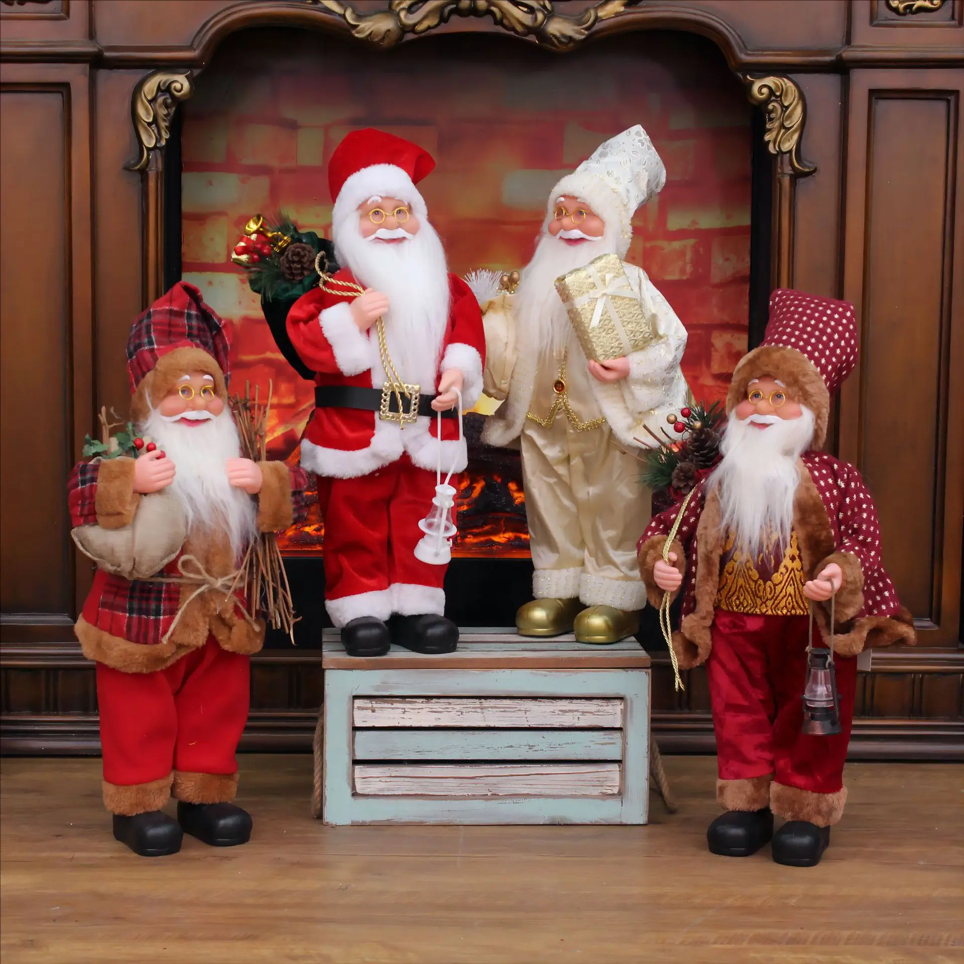 60cm Christmas Santa Figure Standing Santa Doll Window Decorations Christmas Decorations Christmas Gifts Birthday Gifts