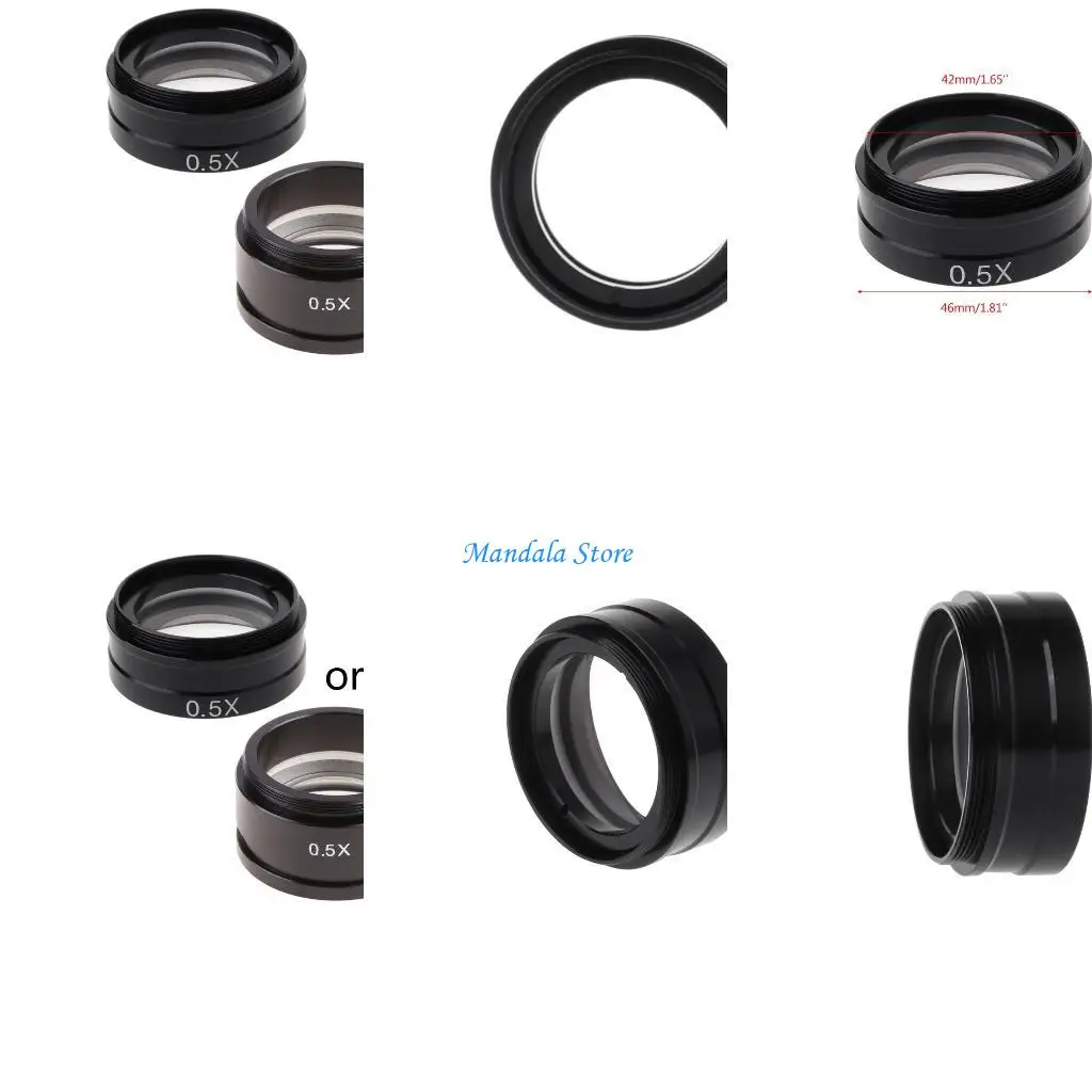 

U2JC C-MOUNT 0.5X Barlow Lens Replace Trinocular Stereo Microscope Auxiliary Objective Lens 42mm Thread Microscope Accessory