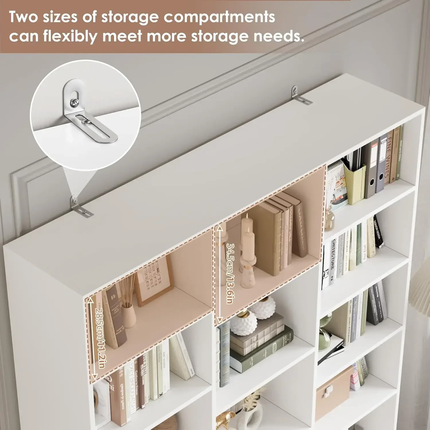 [وصول جديد! شحن مجاني! ]رف كتب ثلاثي واسع، خزانة كتب كبيرة مكونة من 6 طبقات مع 17 رفوف عرض مفتوحة، كتاب طويل 74 بوصة