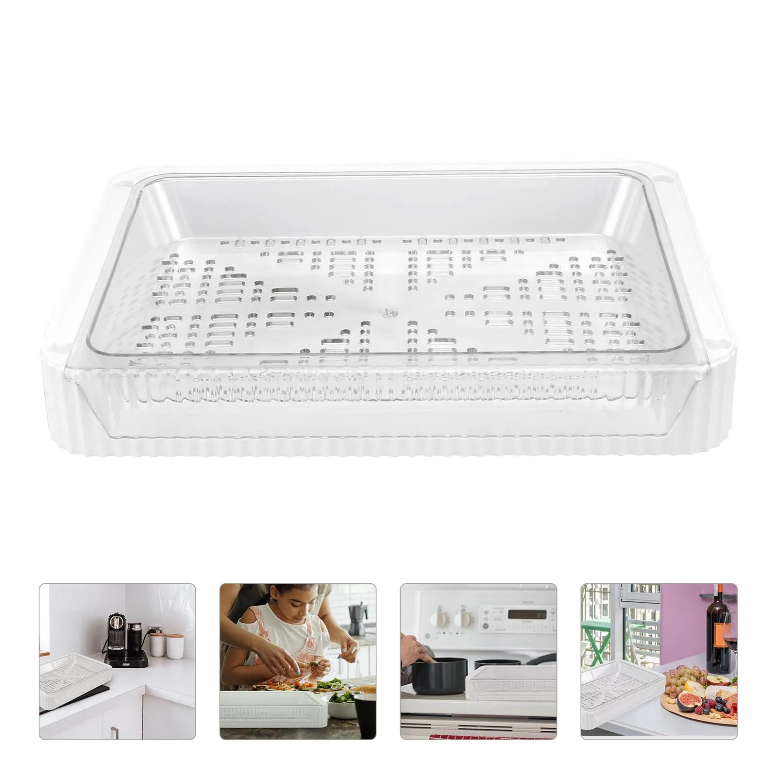 

1Pcs Foldable Food Storage Rack Simple and Nice Appearance for Home Kitchen Use White Vegetable Rack Foldable Food Basket