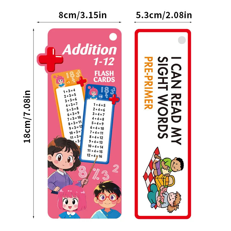 Reusable Flashcards Erasable Math Practice Cards for Kids Learning Addition Subtraction Division Early Education Toy