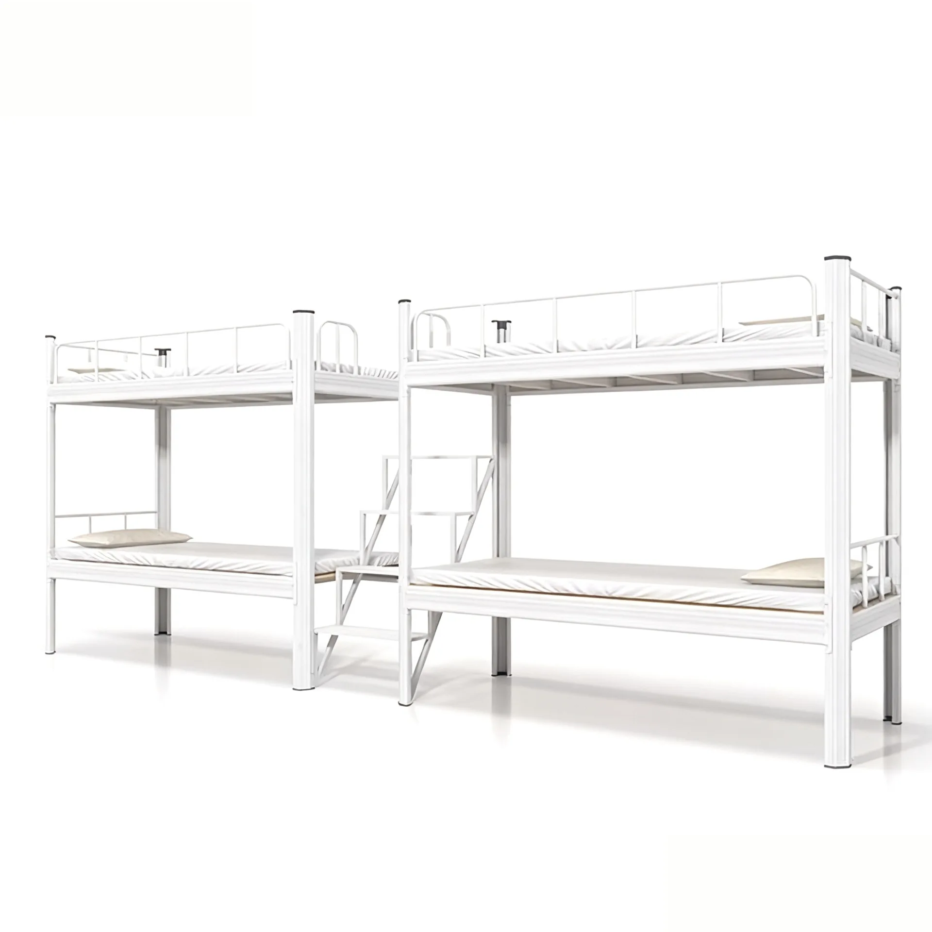 Dormitory bunk beds with bunk beds with stepped iron bed frames reinforced and durable