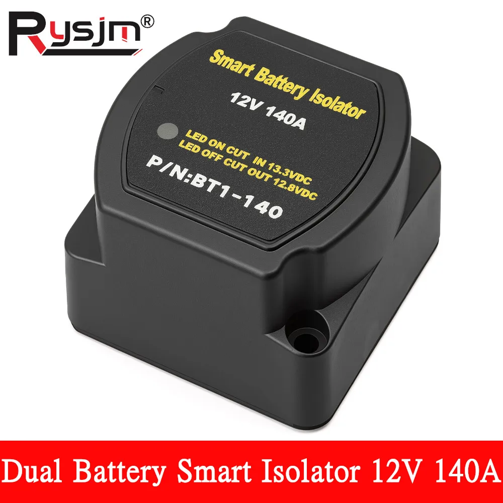 N Car Smart Battery Isolator 12V 140A Voltage Sensitive Split Charge Dual Battery Smart Isolator for Camper ATV UTV Boats rvs