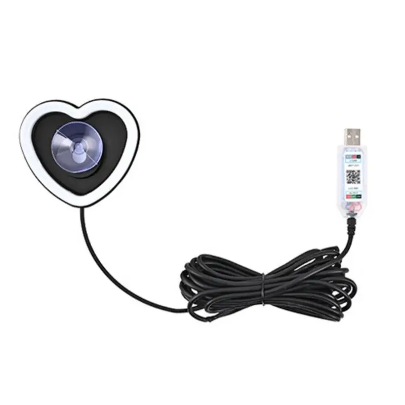 Heart Shaped LED Light Car Triangle Window Color Changing And Flashing USB Power